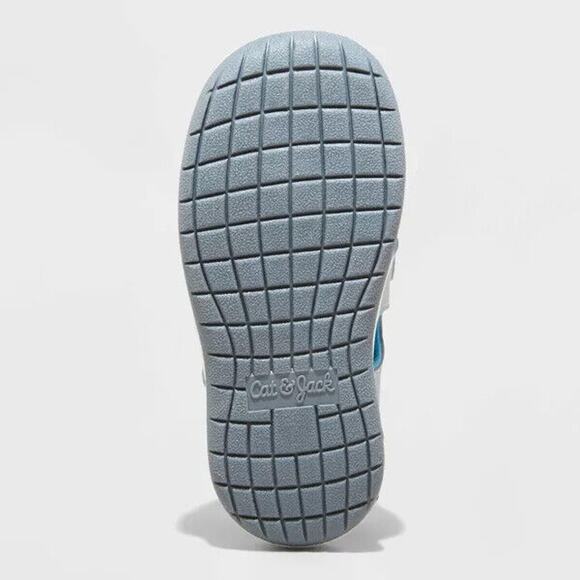 Cat & Jack Hank Boys Gray Sandals Medium Hook Loop Ankle Straps Size 1 - Picture 4 of 4